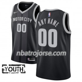 Barn Detroit Pistons Tröja Skräddarsydda 2018-19 Nike City Edition Svart Blå Swingman